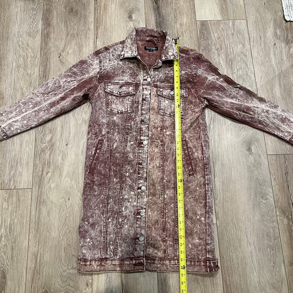 THRILL JEANS Women's Washed Denim Long Jacket Size S - Picture 3 of 6